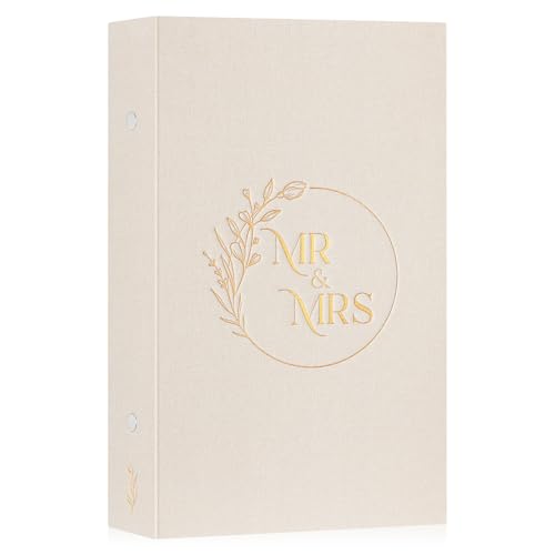 Lanpn Wedding Photo Album 4x6 300 Pockets, Linen Cover Newlywed Marriage Albums Slip in Holds 300 Horizontal Photos (Beige) - color: Windowless-Beige, size: 300 Photos