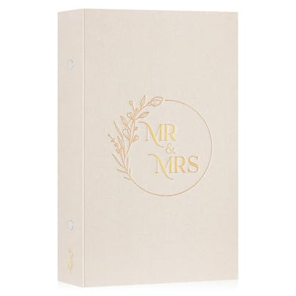 Lanpn Wedding Photo Album 4x6 300 Pockets, Linen Cover Newlywed Marriage Albums Slip in Holds 300 Horizontal Photos (Beige) - color: Windowless-Beige, size: 300 Photos