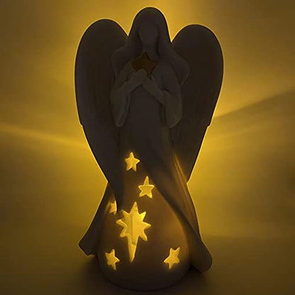OakiWay Memorial Gifts - Angel Figurines Sympathy Gifts for Loss, Candle Holders W/Flickering Led Candle - Bereavement, in Memory of Loved One, Inspirational Gifts for Women Home Decorations