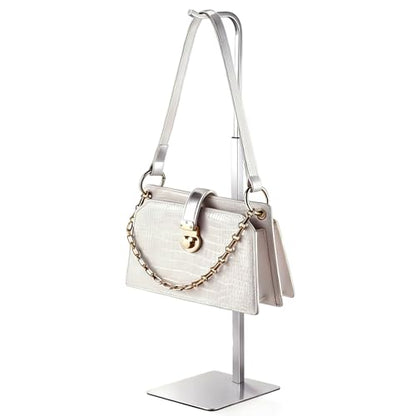 Adjustable Tabletop Purse & Banner Display Stand, Silver | Multi-use tabletop rack holds handbags, birthday banners, lanterns and wreaths for home, parties or retail. - color: Silver