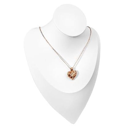 Paw Print Heart Pet Ashes Memorial Necklace with Mini Inner Box-B-Rose Gold | Pet Cremation Jewelry for Ashes, Cremation Urn Jewelry to Hold Dog & Cat Ashes Pendant with Box Filling Tools - color: B-Rose Gold