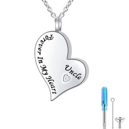 Ladytree 925 Sterling Silver Cremation Urn Necklace for Ashes - style: Uncle