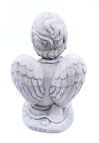 Massarelli's Sweet Blessings Angel Statue - 'Roses' - Beautiful Patio & Garden Cast Stone Sculpture - Perfect for Indoors or Outdoors