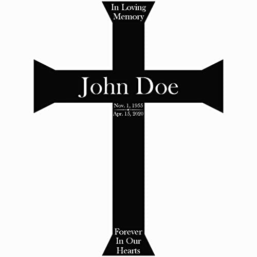 PK Décor Personalized Cross for Grave - Baptism - First Communion - 50th Anniversary - Engraved - Wall Decor - Cross Headstone for Dogs Grave (Cross 6) - style: Cross 6