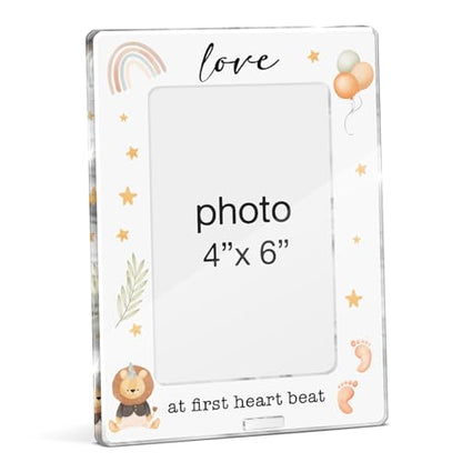 Gender Reveal Gifts Photo Frame, Pregnancy Announcements New Mom Expecting Parents to Be Keepsake Gifts, Love at First Heartbeat Sonogram Acrylic Picture Frames, 4 x 6 Inch Ultrasound Photo - color: L-Gender Reveal