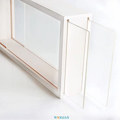 Shadow Box Frame,Wooden Double-Sided High-Definition Plexiglass Storage Box, DIY Display Box, Suitable for Dried Flowers, Specimens, Handicrafts, Baby Souvenirs and Photos (White) - color: White