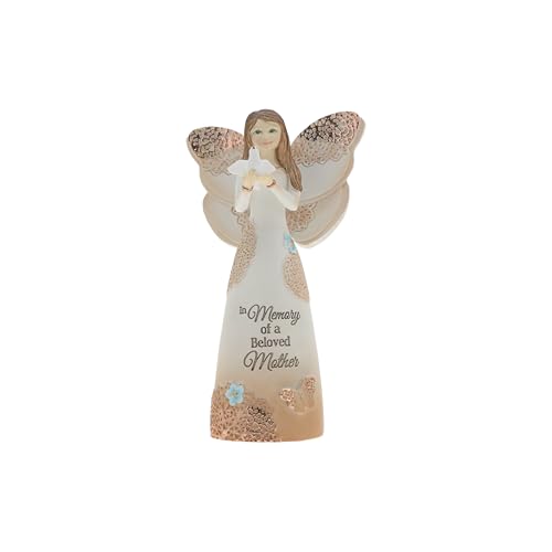 Pavilion Gift Company 19135 Light Your Way Memorial Beloved Mother Angel Figurine, 5-1/2", Brown