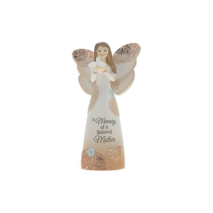 Pavilion Gift Company 19135 Light Your Way Memorial Beloved Mother Angel Figurine, 5-1/2", Brown