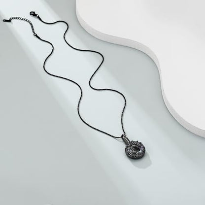 Imrsanl Tree of Life Urn Necklace for Ashes Paw Print Circle of Life Cremation Jewelry Keepsake Pendant Memorial Pet Ashes Holder for Women Men - color: Black-Purple