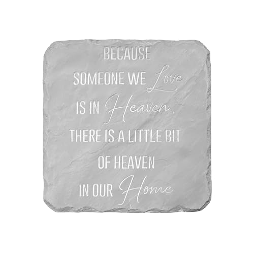 Pavilion Gift Company - Heaven in Our Home - 7.75" x 7.75" Indoor Outdoor Cement Weatherproof Remembrance Grief Memorial Bereavement Heaven Religion Garden Stone