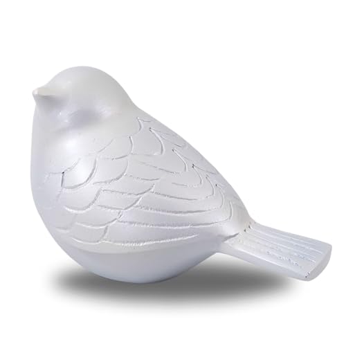 Bird Urn Small Keepsake Cremation Urn for Human or Pet Ashes, Premium Quality Memorial for Beloved Pets & Loved Ones, Durable Solid Design for Women (White, Small, Solid) - color: White