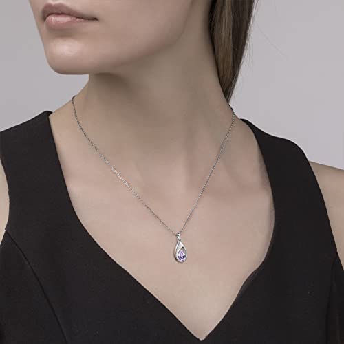 Sariel 925 Sterling Silver Teardrop Cremation Necklace for Ashes - color: June
