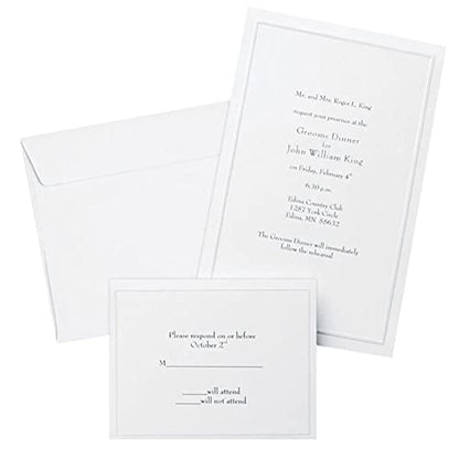 Gartner Studios Border Wedding Invitation Kit, Pearl White, 50-Count (61001) - size: 5.5 inches by 8.5 inches