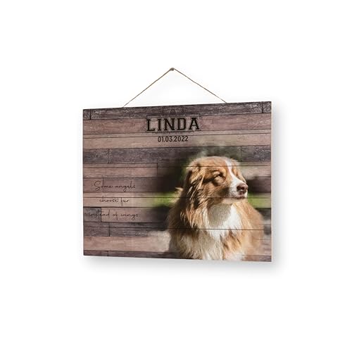 Custom Photo Printed on Wood Home Wall Decor - Personalized Wooden Photo Print - color: Dog Memorial