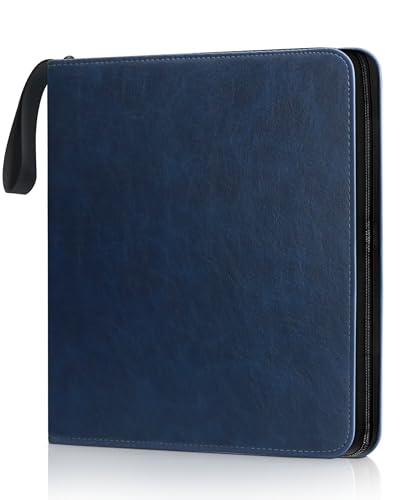 Leather Photo Album 4x6 200 Photos, DIY Scrapbook with 50 Sheets and 20 Blank Kraft Sheets, Travel Souvenir Diary Photo Book for Family Wedding Baby and Holiday Pictures - color: Blue