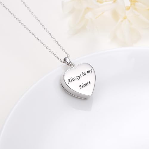 Yearace Urn Necklace for Ashes Sterling Silver Filigree Locket Necklace that Holds Pictures Heart Keepsake Memorial Necklace Cremation Jewelry for Ashes for Women Men - style: Opal Rose Urn Necklace