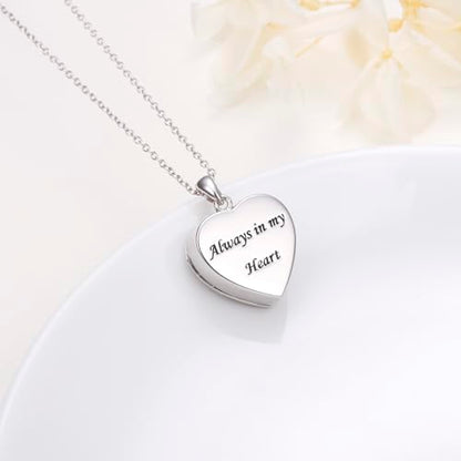 Yearace Urn Necklace for Ashes Sterling Silver Filigree Locket Necklace that Holds Pictures Heart Keepsake Memorial Necklace Cremation Jewelry for Ashes for Women Men - style: Opal Rose Urn Necklace