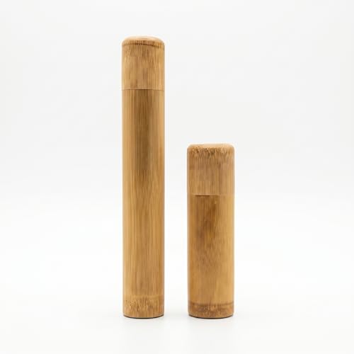Mainely Urns Bamboo Scattering Tube Set, Small and Large Sizes, 2-Pack for Human or Pet Cremation Ashes, 2.88 and 4.76 Cu in Capacity, Paper Funnels Included - size: 2 pack