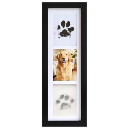 Paw Print Kit for Dogs, Pine Wood Frame with Inkless Pad & Clay Kit | Solid Pine Wood Construction, Includes Inkless Pad and Clay Kit, Step-by-Step Instructions Included, Wall Mountable Design