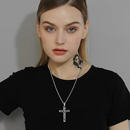 GOLDCHIC JEWELRY Urn Necklaces for Ashes, Stainless Steel Pet/Cross/Birthstone/Tree of Life Personalized Keepsake Memorial Jewelry for Women - color: Cross - 316L Stainless Steel, style: No Engraving