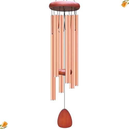 Large Aluminium Wind Chimes Outside, Soothing Melodic Memorial Sympathy Wind Chime, Suitable Outdoor Garden Decor, Gift for Mom Women Neighbors (Rose Gold Wind Chime-36“) - size: Rose Gold Wind Chime-36“