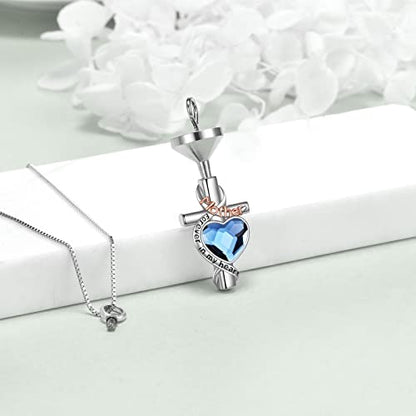 WINNICACA Silver Cremation Urn Necklaces for Ashes of Loved Ones - style: Urn Necklace for Mother