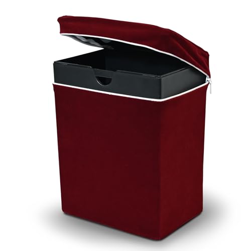 Velvet Urn Bag with TSA Approved Cremation Container | Holds Cremated Ashes of Human Adult | For Use in a Niche or Ground Burial | Fits Crowne Burial Urn Vault (Burgundy) - color: Burgundy