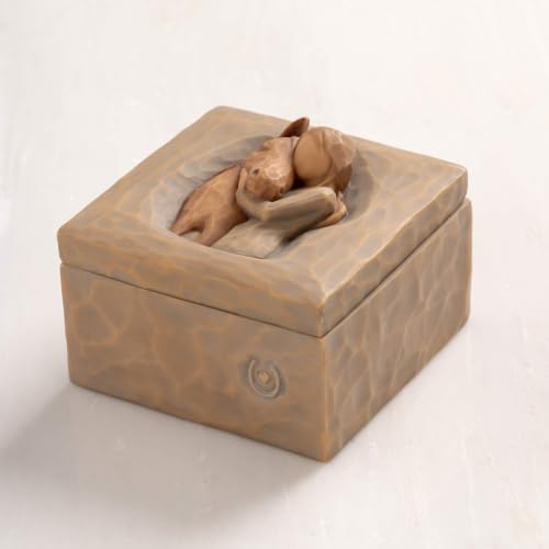 Willow Tree Quiet Strength, Sculpted Hand-Painted Keepsake Box | Pet-Themed Figure, Holds Small Treasures, Hidden Message Inside, Cast from a Susan Lordi Original Carving, Fitted Gift Box - style: Quiet Strength