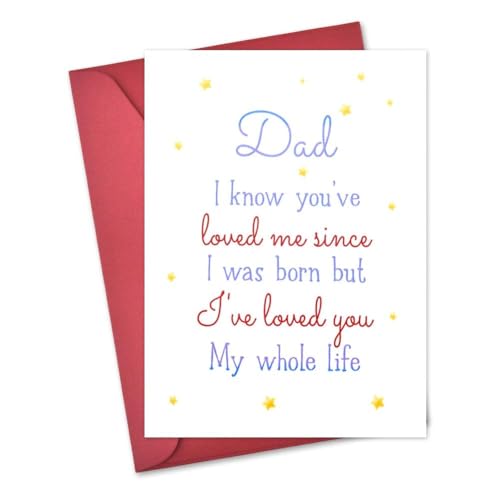Greeting Card for Dad Birthday Father Day Gifts from Daughter Son Daddy Envelope Gift Dad Stocking Stuffer Appreciation Wedding Retirement Gifts for Fathers Products Things Items Stuff Daddy Presents - color: Greeting Card for Dad