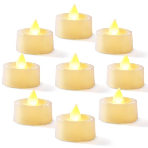 Homemory 100-Pack Flameless Tea Lights Candles Battery Operated, 200+ Hours - color: Warm White Light, White Base, size: Pack of 100