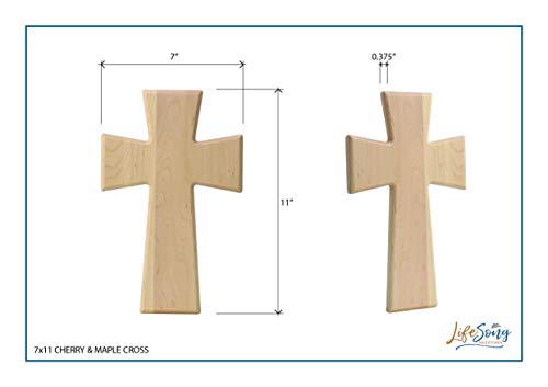 LifeSong Milestones Personalized Wooden Memorial Wall Cross Hanging Decor 7x11 Sympathy Bereavement Gift for Loss of Loved One Celebration of Life In Loving Memory Remembrance If Love Could