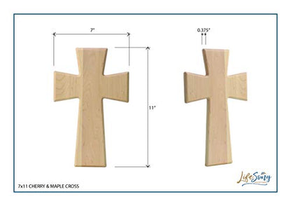 LifeSong Milestones Personalized Wooden Memorial Wall Cross Hanging Decor 7x11 Sympathy Bereavement Gift for Loss of Loved One Celebration of Life In Loving Memory Remembrance If Love Could