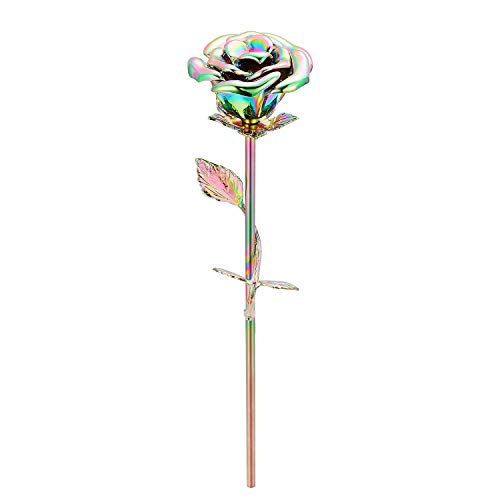 Stainless Steel Decorative Rose Flower Cremation Urns for Ashes-Human Pet Dog Cat Memorial Keepsake -Funeral Ash Container 1PC 9.5 Inches - color: Colorful Color-1