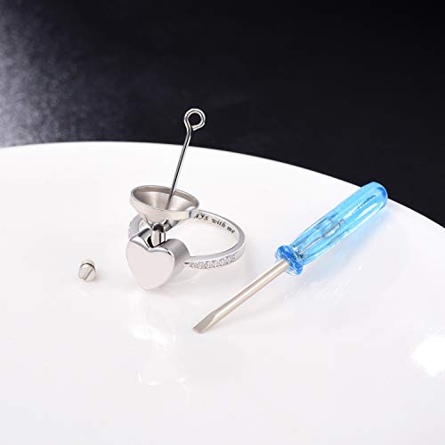 BEILIN 925 Sterling Silver Heart Urn Ring for Women Ash Cremation Jewelry