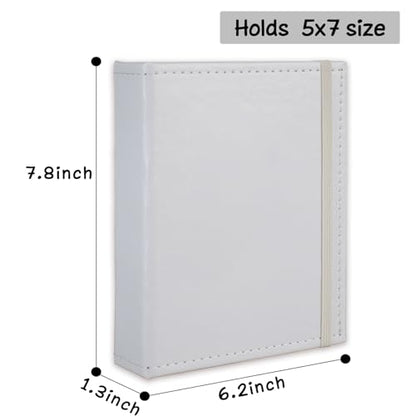 Photo Album 5x7 52 Pockets Pack of 2 Leather Cover Picture Book Holds 5x7 Photos for Wedding, Baby, Family, Graduation - color: White, size: 5x7 (2 PK)