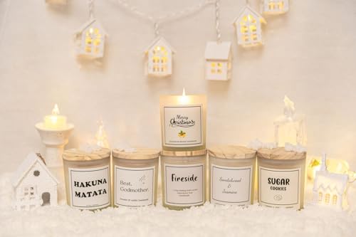 Natural Sandalwood & Jasmine Candle, Luxury Scented Soy Jar Candle, Home Fragrance Gifts, Aromatherapy Gifts, Natural Soy Wax & Natural Essential Oils - color: Sandalwood & Jasmine