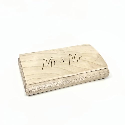 Mikutowski Woodworking Mr and Mr Wooden Keepsake Box, Just Married Wedding Gift, Anniversary or Housewarming Gift for Gay Couple - Handmade in the USA, USA-08MRMR - style: Mr & Mr