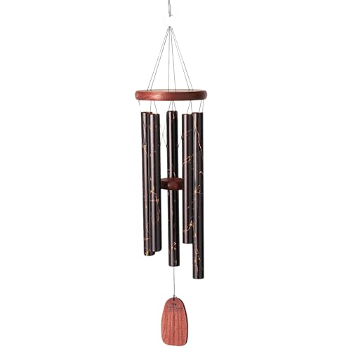 Woodstock Wind Chimes for Outside, Outdoor Decor, Garden and Patio Decor Chime, Medium (24'') Gold Vein Wind Chime (DEGV) - size: Length 24''