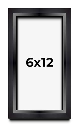 6x12 Shadow Box Black Beveled Display Frame | 1.5 Inches Deep | 1 Inch Wide Moulding | Includes Shatter Resistant Acrylic Plexiglas, Acid-Free Backing and Hanging Hardware - size: 6x12