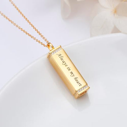 S925 Sterling Silver Urn Ashes Keepsake Cremation Memorial Necklace Jewelry - style: Tree of Life Bar