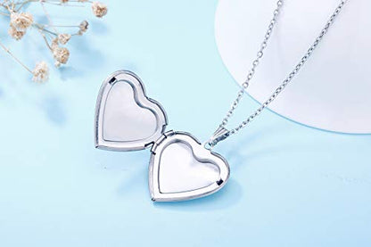 YOUFENG Love Heart Locket Necklace that Holds Pictures Polished Lockets Necklaces Birthday Gifts Unicorn - color: LoveHeart
