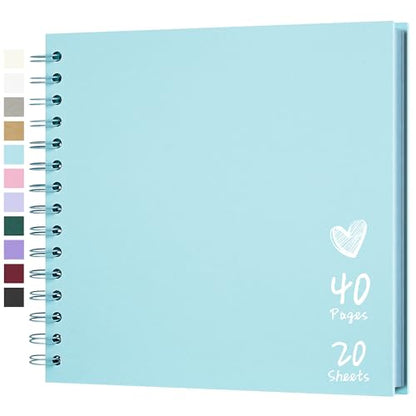 Scrapbook Photo Album 8"x8" 20 Sheets 40 Pages Hardcover Kraft Paper Blue - color: Blue, size: 8"x8" 20 Sheets