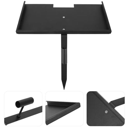 Yardwe Heavy Duty Grave Marker Stand for Cemetery Memorial Plaques Iron Metal Holder for Loved Ones and Pets with Flower Bouquet Tube 12X11 Inch Durable Outdoor Memorial Sign Stake