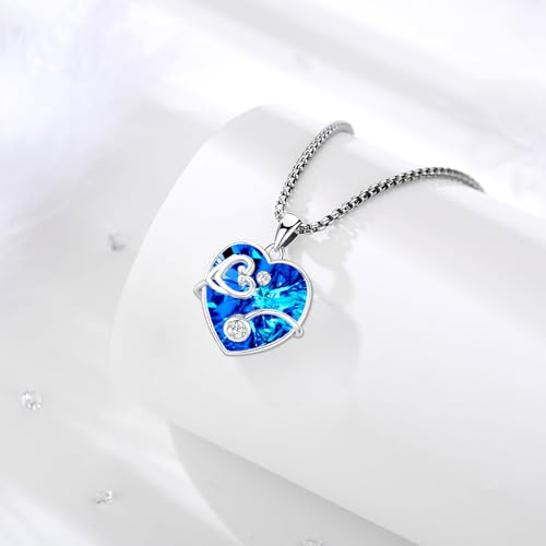 Angel Wings Necklace 925 Sterling Silver Guardian Angel Nurse RN Caduceus Pendant Charm Crystal Angel Jewelry Gifts for Women - style: G-Stethoscope-Blue