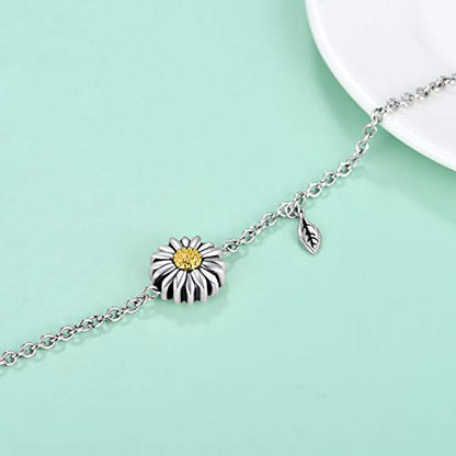 Butterfly/Sunflower/Red Cardinal/Hummingbird Cremation Jewelry 925 Sterling Silver Urn Bracelet Ashes Keepsake Hair Memorial Always in My Heart Locket for Women Mom - style: Sunflower