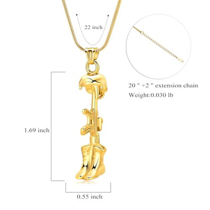 Cremation Jewelry Military Shoes Hats Guns Urn Necklace for Ashes Stainless Steel Military Equipment Pendant Memorial Necklaces Ash Holder for Human Pets Keepsake Jewelry of Loved Ones with Fill Tool - color: Customize