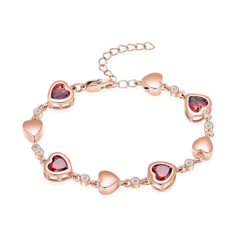 zeqingjw Heart Cremation Bracelet for Ashes - Urn Bracelet Memorial Keepsake Jewelry - Ashes Holder for Women - color: Rose Gold Red
