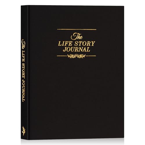 Lanpn Grandparents Life Story Journal Book with Prompts, Linen Legacy Journal Mom Dad Story Memory Keepsake Journal, Tell Me Your Life Story Memory Book to Fill Out, Grandpa Grandma Parent Gift,Black - color: Black, size: Legacy Journal