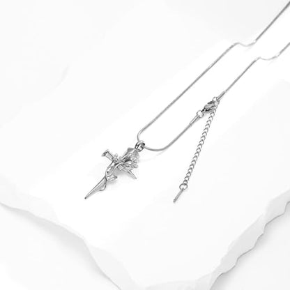 Imrsanl Cremation Jewelry Nail Cross Urn Necklace Pendant - color: Rose Flower-Silver