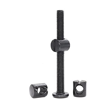 cSeao 10-Pack M6 60mm Black Socket Cap Screws Barrel Nuts Set for Furniture Crib Chairs - size: M6x60mm 10-Pack
